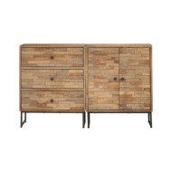 Ensemble de buffet 2 pcs Bois de teck recyclé
