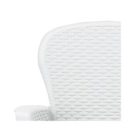 Meuble à dîner d'extérieur 7pcs Plastique Blanc Aspect de rotin