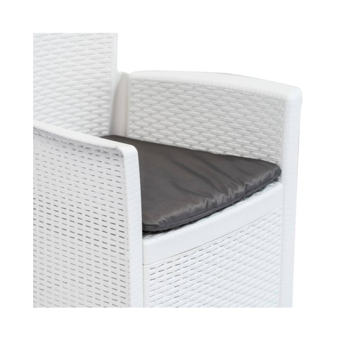 Meuble à dîner d'extérieur 7pcs Plastique Blanc Aspect de rotin