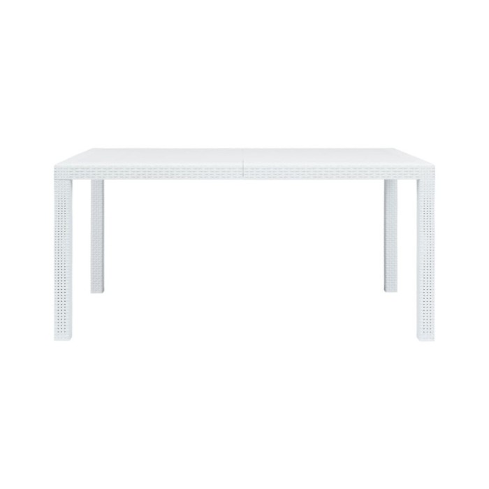 Meuble à dîner d'extérieur 7pcs Plastique Blanc Aspect de rotin