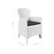 Meuble à dîner d'extérieur 7pcs Plastique Blanc Aspect de rotin