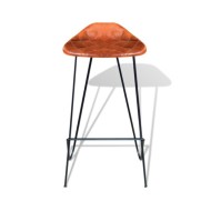 Chaises de bar 4 pcs Marron Cuir véritable