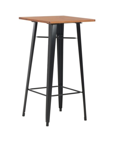 Mobilier de bar 3 pcs Acier Noir