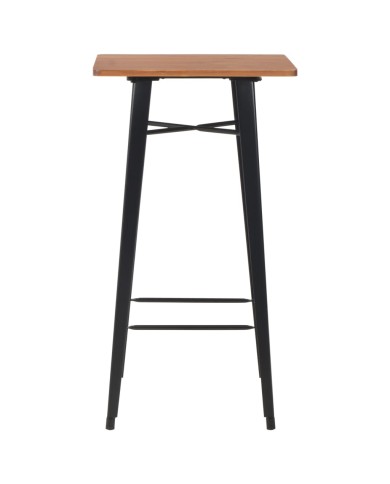Mobilier de bar 3 pcs Acier Noir