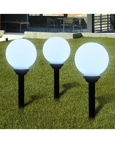 6 pcs Lampes d'allée d'extérieur à LED 20 cm et piquet au sol