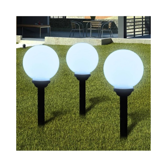 6 pcs Lampes d'allée d'extérieur à LED 20 cm et piquet au sol