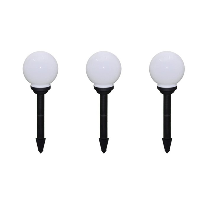 6 pcs Lampes d'allée d'extérieur à LED 20 cm et piquet au sol
