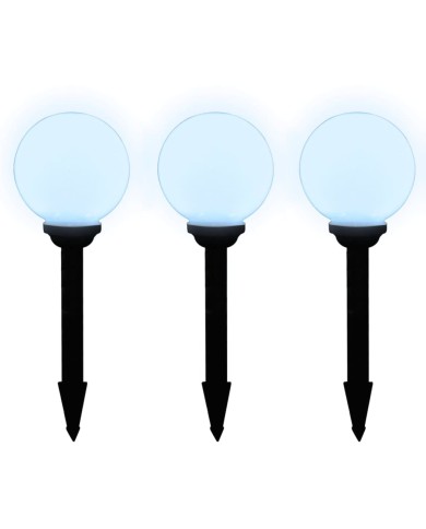 6 pcs Lampes d'allée d'extérieur à LED 20 cm et piquet au sol