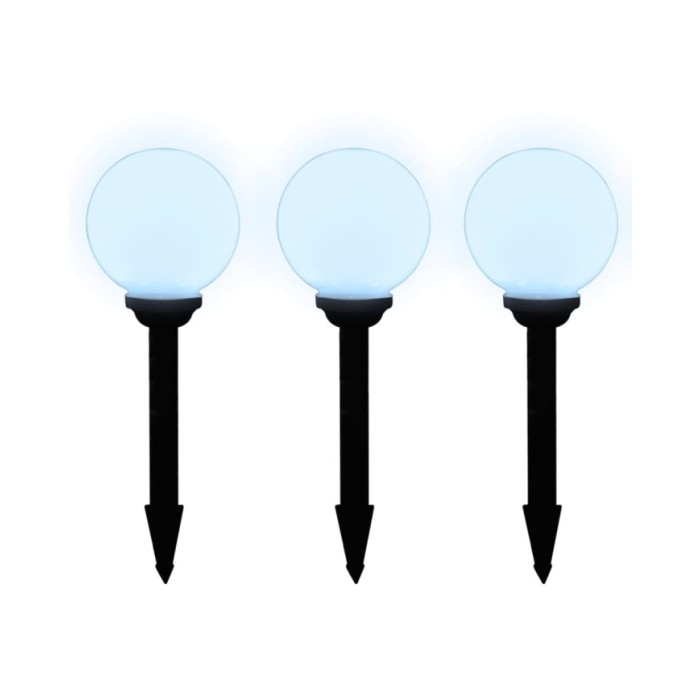 6 pcs Lampes d'allée d'extérieur à LED 20 cm et piquet au sol