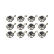 Lampes solaires à LED rondes d'extérieur 12 pcs 12 cm Blanc
