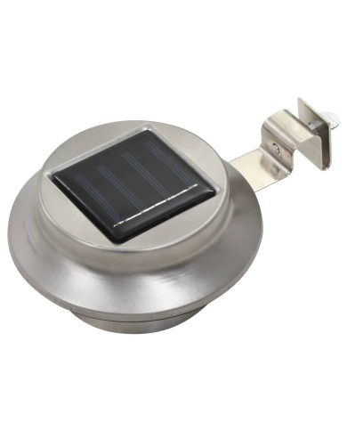 Lampes solaires à LED rondes d'extérieur 12 pcs 12 cm Blanc