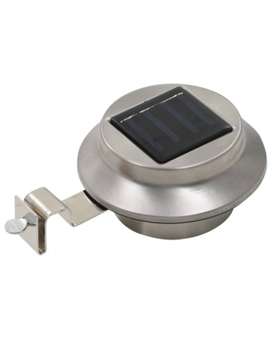 Lampes solaires à LED rondes d'extérieur 12 pcs 12 cm Blanc