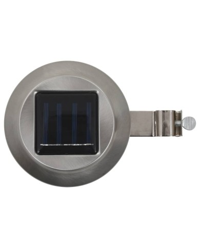 Lampes solaires à LED rondes d'extérieur 12 pcs 12 cm Blanc