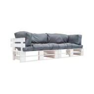 Canapés de jardin palette 2 pcs avec coussins Gris Pinède