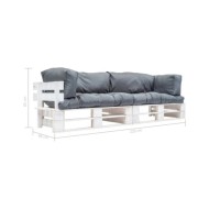 Canapés de jardin palette 2 pcs avec coussins Gris Pinède
