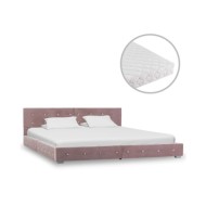 Lit avec matelas Rose Velours 160 x 200 cm 