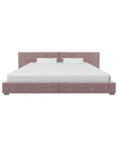 Lit avec matelas Rose Velours 160 x 200 cm 