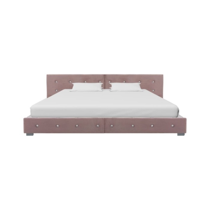 Lit avec matelas Rose Velours 160 x 200 cm 