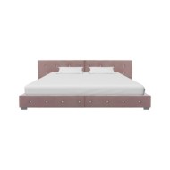 Lit avec matelas Rose Velours 160 x 200 cm 