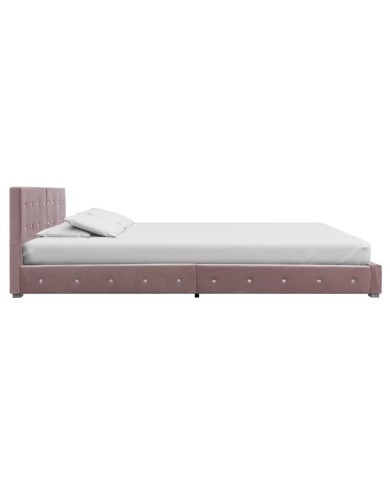 Lit avec matelas Rose Velours 160 x 200 cm 