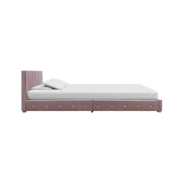 Lit avec matelas Rose Velours 160 x 200 cm 