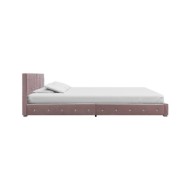 Lit avec matelas Rose Velours 160 x 200 cm 