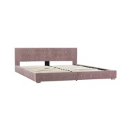 Lit avec matelas Rose Velours 160 x 200 cm 