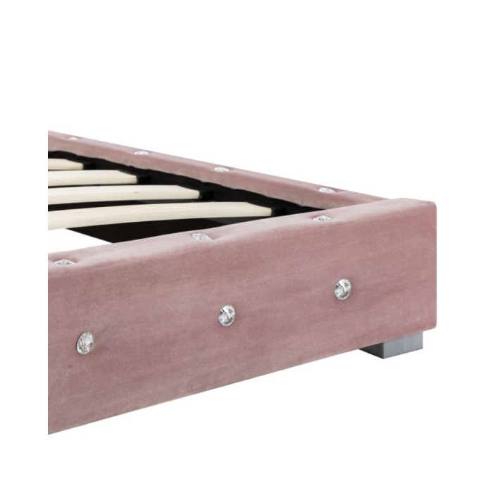 Lit avec matelas Rose Velours 160 x 200 cm 