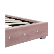 Lit avec matelas Rose Velours 160 x 200 cm 