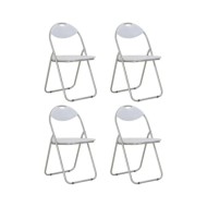 Chaises pliantes de salle à manger 4 pcs Blanc Similicuir