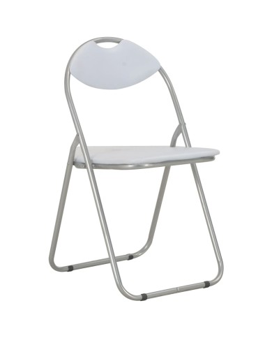 Chaises pliantes de salle à manger 4 pcs Blanc Similicuir