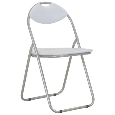 Chaises pliantes de salle à manger 4 pcs Blanc Similicuir