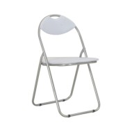 Chaises pliantes de salle à manger 4 pcs Blanc Similicuir