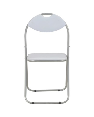 Chaises pliantes de salle à manger 4 pcs Blanc Similicuir