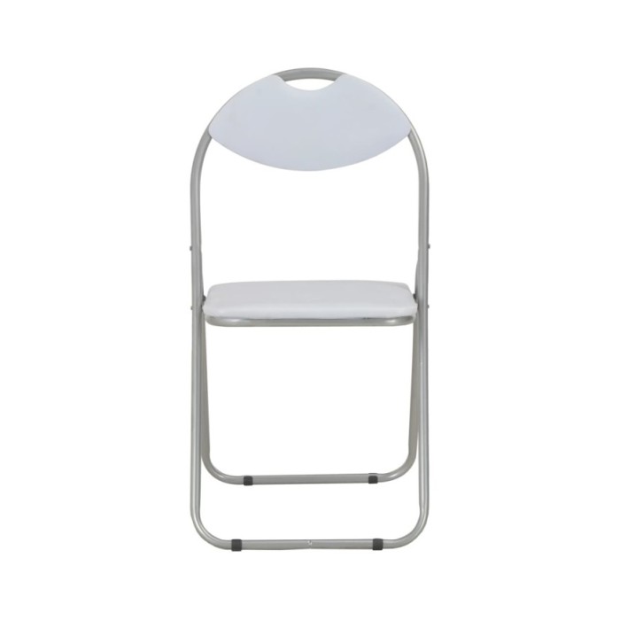 Chaises pliantes de salle à manger 4 pcs Blanc Similicuir