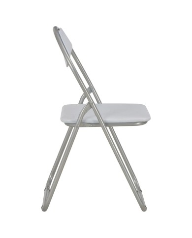 Chaises pliantes de salle à manger 4 pcs Blanc Similicuir