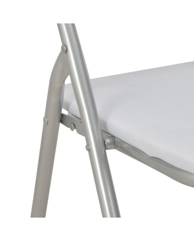 Chaises pliantes de salle à manger 4 pcs Blanc Similicuir