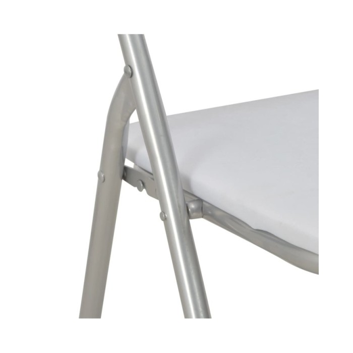 Chaises pliantes de salle à manger 4 pcs Blanc Similicuir