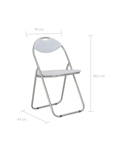 Chaises pliantes de salle à manger 4 pcs Blanc Similicuir