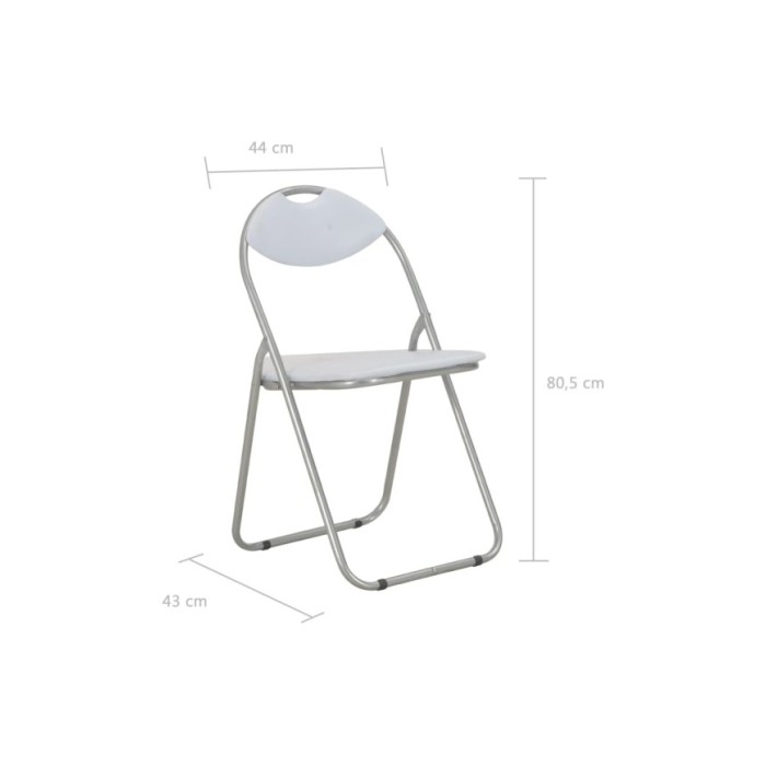 Chaises pliantes de salle à manger 4 pcs Blanc Similicuir