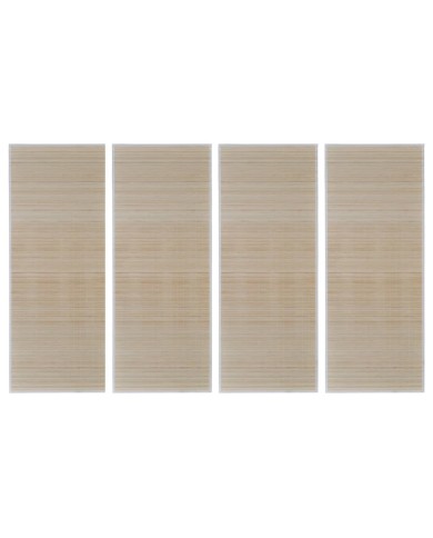 Tapis rectangulaires Bambou naturel 4 pcs 120x180 cm