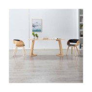 Chaises de salle à manger 2 pcs Noir Bois courbé et similicuir