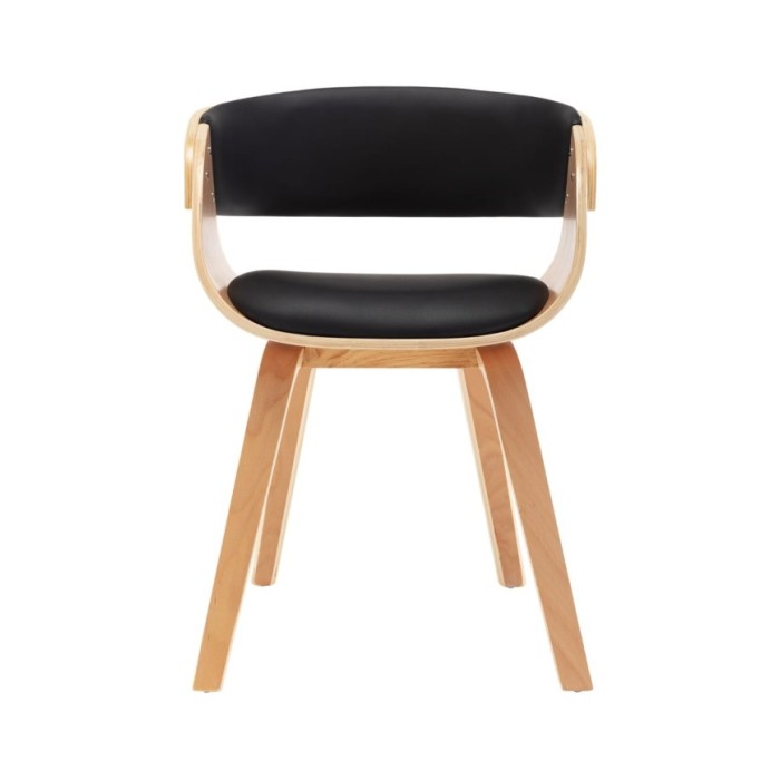 Chaises de salle à manger 2 pcs Noir Bois courbé et similicuir