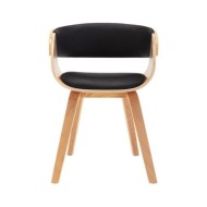 Chaises de salle à manger 2 pcs Noir Bois courbé et similicuir