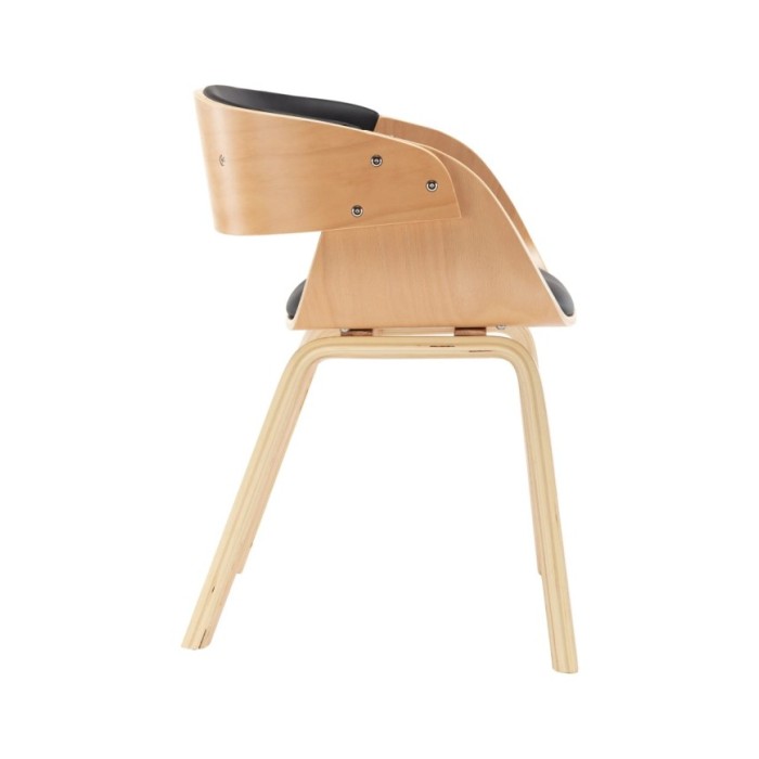 Chaises de salle à manger 2 pcs Noir Bois courbé et similicuir