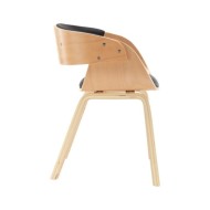 Chaises de salle à manger 2 pcs Noir Bois courbé et similicuir