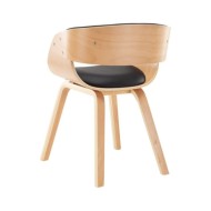 Chaises de salle à manger 2 pcs Noir Bois courbé et similicuir