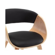 Chaises de salle à manger 2 pcs Noir Bois courbé et similicuir
