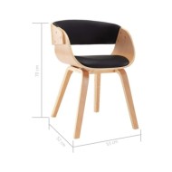 Chaises de salle à manger 2 pcs Noir Bois courbé et similicuir
