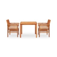 Mobilier à dîner d'extérieur 3 pcs et coussins Acacia solide